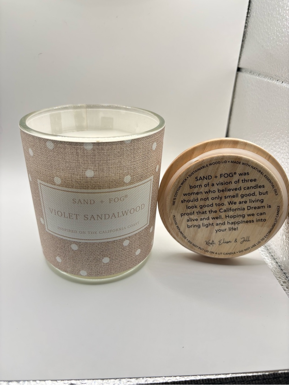 Sand + Fog Violet Sandalwood Scented Candle  Brand New!!